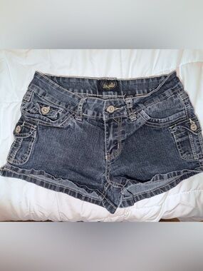 SOLD Angels Dark Blue Denim Jean Shorts